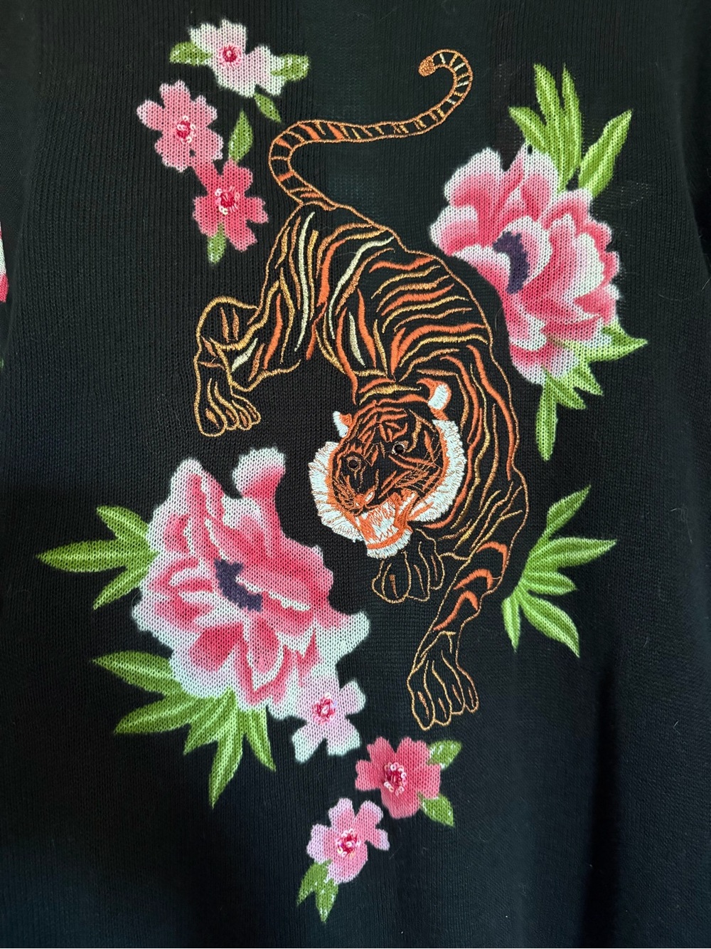INC long cardi- tattoo, cat, Japanese embroidery, martial arts, dark feminine
